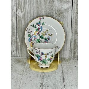 Vintage Floral Teacup & Saucer Tuscan Fine English Bone China